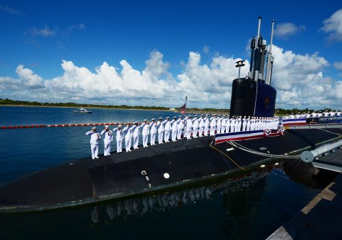 nuclear submarine and military members