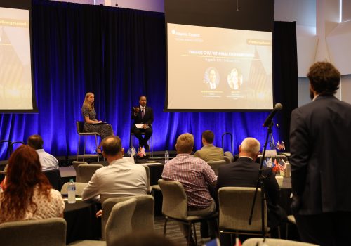 Congressman Raja Krishnamoorthi and Julia Pyper discuss the Inflation Reduction Act at the Veterans Advanced Energy Summit