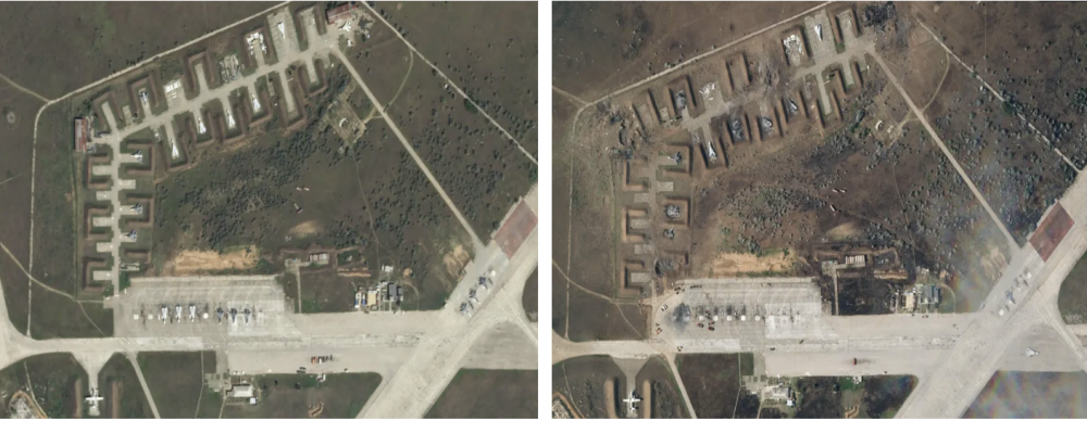 Russian War Report Satellite Imagery Confirms Destruction Of Aircraft At Crimea Airbase