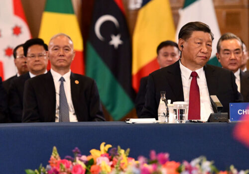President Xi Jinping at the China-Africa Leaders Round Table at the conclusion of the 15th BRICS SUMMIT in Johannesburg.